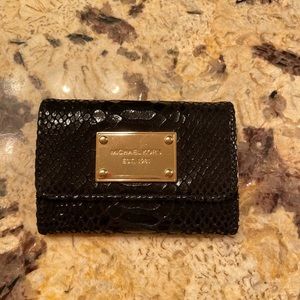 Michael Michael Kors Card Case Black Snake Print